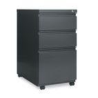 Alera Three-Drawer Mobile Pedestal File With Full-Length Pull, 15-7/8w x 23d, Charcoal ALEPB532823CH