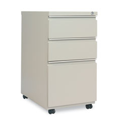 Alera Three-Drawer Mobile Pedestal File With Full-Length Pull, 15-7/8w x 23d, Putty ALEPB532823PY