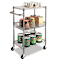 Alera Three-Tier Wire Rolling Cart, 16w x 26d x 39h, Black Anthracite ALESW342416BA
