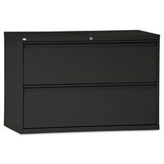 Alera Two-Drawer Lateral File Cabinet, 42w x 19-1/4d x 29h, Black ALELA544229BL