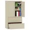 Alera Two-Drawer Lateral File Cabinet With Storage, 36w x 19-1/4d x 65-1/4h, Putty ALELA563619PY