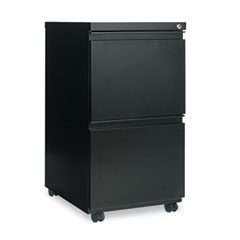 Alera Two-Drawer Mobile Pedestal File With Full-Length Pull, 15-7/8w x 19-1/4d, Black ALEPB542819BL