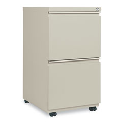 Alera Two-Drawer Mobile Pedestal File With Full-Length Pull, 15-7/8w x 19-1/4d, Putty ALEPB542819PY