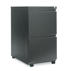 Alera Two-Drawer Mobile Pedestal File With Full-Length Pull, 15-7/8w x 23d, Black ALEPB542823BL