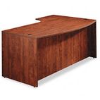 Alera Valencia Series Left-Hand Porkchop Desk Shell, 72 x 48 x 29-1/2, Medium Cherry ALEVA22L7248MC