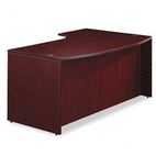 Alera Valencia Series Left-Hand Porkchop Desk Shell, 72w x 48d x 29-1/2h, Mahogany ALEVA22L7248MY