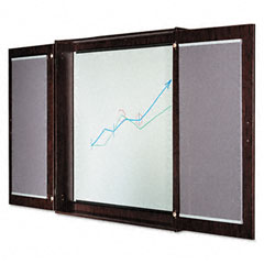 Alera Valencia Series Presentation Cabinet, 47-1/4w x 4-3/4d x 47-1/4h, Mahogany ALEVA314848MY