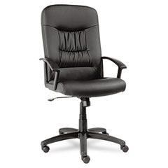 Alera York Series High-Back Swivel/Tilt Chair, Black Leather ALEYK41LS10B