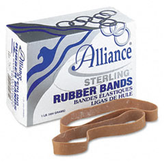 Alliance Sterling Ergonomically Correct Rubber Bands, #107, 7 x 5/8, 50 Bands/1lb Box ALL25075