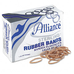 Alliance Sterling Ergonomically Correct Rubber Bands, #30, 2 x 1/8, 1500 Bands/1lb Box ALL24305