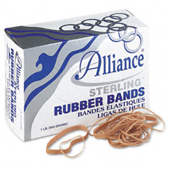 Alliance Sterling Ergonomically Correct Rubber Bands, #54, Assorted Sizes, 1lb Box ALL24545