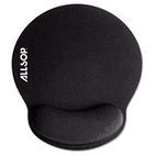 Allsop Memory Foam Mouse Pad with Wrist Rest, Black, 7 1/4" x 8 1/4" ASP30203