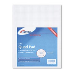 Ampad 20lb Quadrille Pad w/5 Squares/Inch, Letter, White, 1 50-Sheet Pad ESS22002