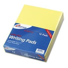 Ampad Evidence Glue Top Narrow Ruled Pads, Ltr, Canary, 50-Sheet Pads/Pack, Dozen ESS21218