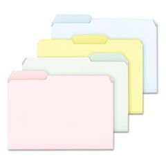 Ampad Pastel Color File Folders, 1/3 Cut Top Tab, Letter, Assorted, 100/Box ESSC2113PASR