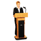 AmpliVox Executive Adjustable Sound Column Lectern, 21w x 15d x 46-1/2h, Medium Oak APLS505AMO