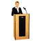 AmpliVox Presidential Plus Lectern, 25-1/2w x 20-1/2d x 46-1/2h, Medium Oak APLS450MO