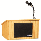 AmpliVox Sound System Tabletop Lectern, 24w x 20d x 14h, Medium Oak APLS250OK