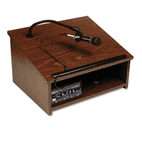 AmpliVox Sound System Tabletop Lectern, 24w x 20d x 14h, Walnut APLSW250WT30