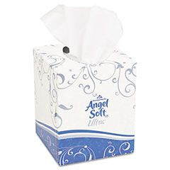 Angel Soft ps Ultra Premium Facial Tissue, White, 7.6" x 8.5", 96/Box, 36/Carton GEP46560