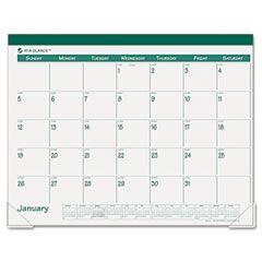 AT-A-GLANCE Recycled Fashion Desk Pad, Green, 22" x 17", 2012 AAGSK2503