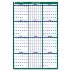 AT-A-GLANCE Recycled Vertical Erasable Wall Planner, 24" x 36", 2012 AAGPM21028