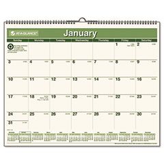 AT-A-GLANCE Recycled Wall Calendar, Green, 15" x 12", 2012 AAGPMG7728