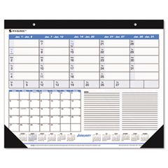 AT-A-GLANCE Recycled Weekly/Monthly Desk Pad, Blue and Black, 22" x 17", 2012 AAGSK62500