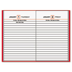 AT-A-GLANCE Standard Diary Recycled Daily Reminder, Red, 4 3/16 x 6 1/2 AAGSD38513