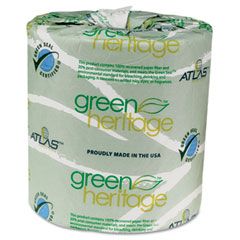 Atlas Paper Mills Green Heritage Bathroom Tissue, 2-Ply, 500 Sheets, White, 96 per Carton APM235GREEN