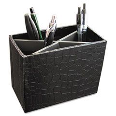 Aurora Products ProFormance Crocodile Embossed Pencil Cup, 5 3/8 x 2 x 4 1/8, Black AUA09015