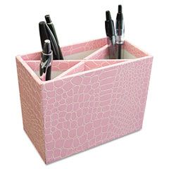 Aurora Products ProFormance Crocodile Embossed Pencil Cup, 5 3/8 x 2 x 4 1/8, Pink AUA09014