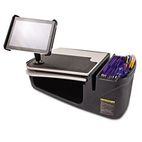 AutoExec Car Desk with Retractable Writing Surface, Tablet Mount, Supply Organizer, Gray AUE10004
