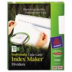 Avery 100% Recycled Index Maker Dividers, White 12-Tab, 11 x 8-1/2, 5 Sets/Pack AVE11582