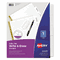 Avery 23075 Write & Erase Big Tab Paper Dividers, 5-Tab, White, Letter