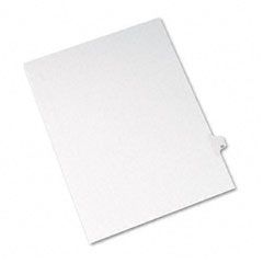 Avery Allstate-Style Legal Side Tab Divider, Title: 20, Letter, White, 25/Pack AVE82218