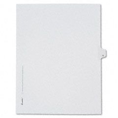 Avery Allstate-Style Legal Side Tab Divider, Title: O, Letter, White, 25/Pack AVE82177