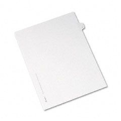 Avery Allstate-Style Legal Side Tab Divider, Title: V, Letter, White, 25/Pack AVE82184