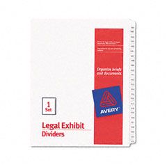 Avery Allstate-Style Legal Side Tab Dividers, 25-Tab, 101-125, Letter, White, 25/Set AVE01705
