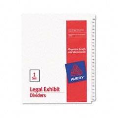 Avery Allstate-Style Legal Side Tab Dividers, 25-Tab, 126-150, Letter, White, 25/Set AVE01706