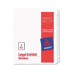 Avery Allstate-Style Legal Side Tab Dividers, 25-Tab, 26-50, Letter, White, 25/Set AVE01702