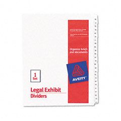 Avery Allstate-Style Legal Side Tab Dividers, 25-Tab, 76-100, Letter, White, 25/Set AVE01704