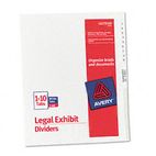 Avery Avery-Style Legal Side Tab Divider, Title: 1-10, Letter, White, 1 Set AVE11381