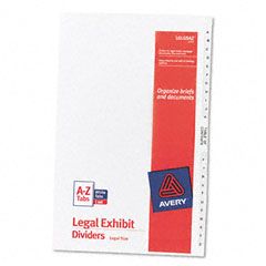 Avery Avery-Style Legal Side Tab Divider, Title: A-Z, 14 x 8 1/2, White, 1 Set AVE11375