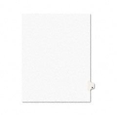 Avery Avery-Style Legal Side Tab Dividers, One-Tab, Title W, Letter, White, 25/Pack AVE01423