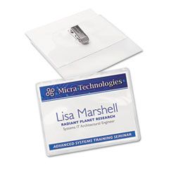 Avery Badge Holders w/Laser/Inkjet Inserts, Top Loading, 3 x 4, White, 100/Box AVE74541