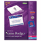 Avery Badge Holders w/Laser/Inkjet Inserts, Top Loading, 3 x 4, White, 100/Box AVE74541