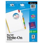Avery Big Tab Write-On Dividers w/Erasable Laminated Tabs, Clear, Set of 8 AVE23079