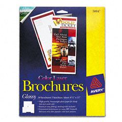 Avery Brochure Paper, Glossy, 8-1/2 x 11, White, 50 Sheets/Pack AVE5884