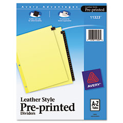 Avery Clear Reinforced Preprinted Leather Tab Divider, 25-Tab, A-Z, Red, 25/Set AVE11323